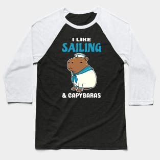 I Like Sailing and Capybaras Cartoon Baseball T-Shirt